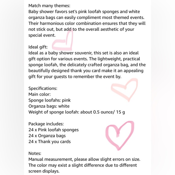 24 Sets Baby Shower Favors for Guests in Pink - Picture 5 of 10